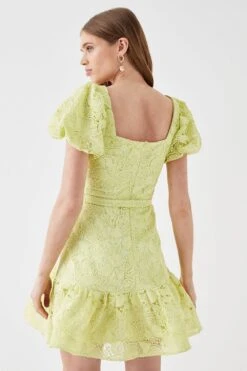 Coast Square Neck Lace Mini Dress -Coast bcc04827 lime xl 2