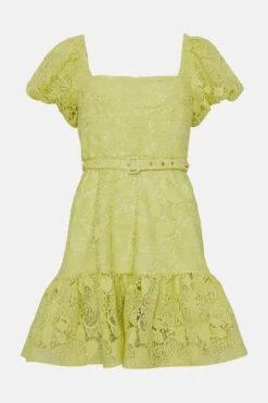 Coast Square Neck Lace Mini Dress -Coast bcc04827 lime xl 3