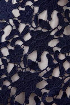 Coast Cross Neck Lace Dress With Tiered Hem -Coast bcc04872 navy xl 5