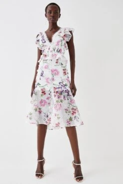 Coast Fishtail Skirt Ruffle Organza Midi Dress