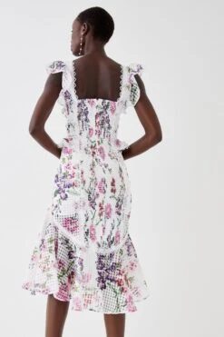 Coast Fishtail Skirt Ruffle Organza Midi Dress -Coast bcc04893 multi xl 3