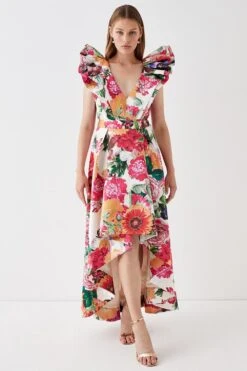 Coast Twill Printed Midi Dress