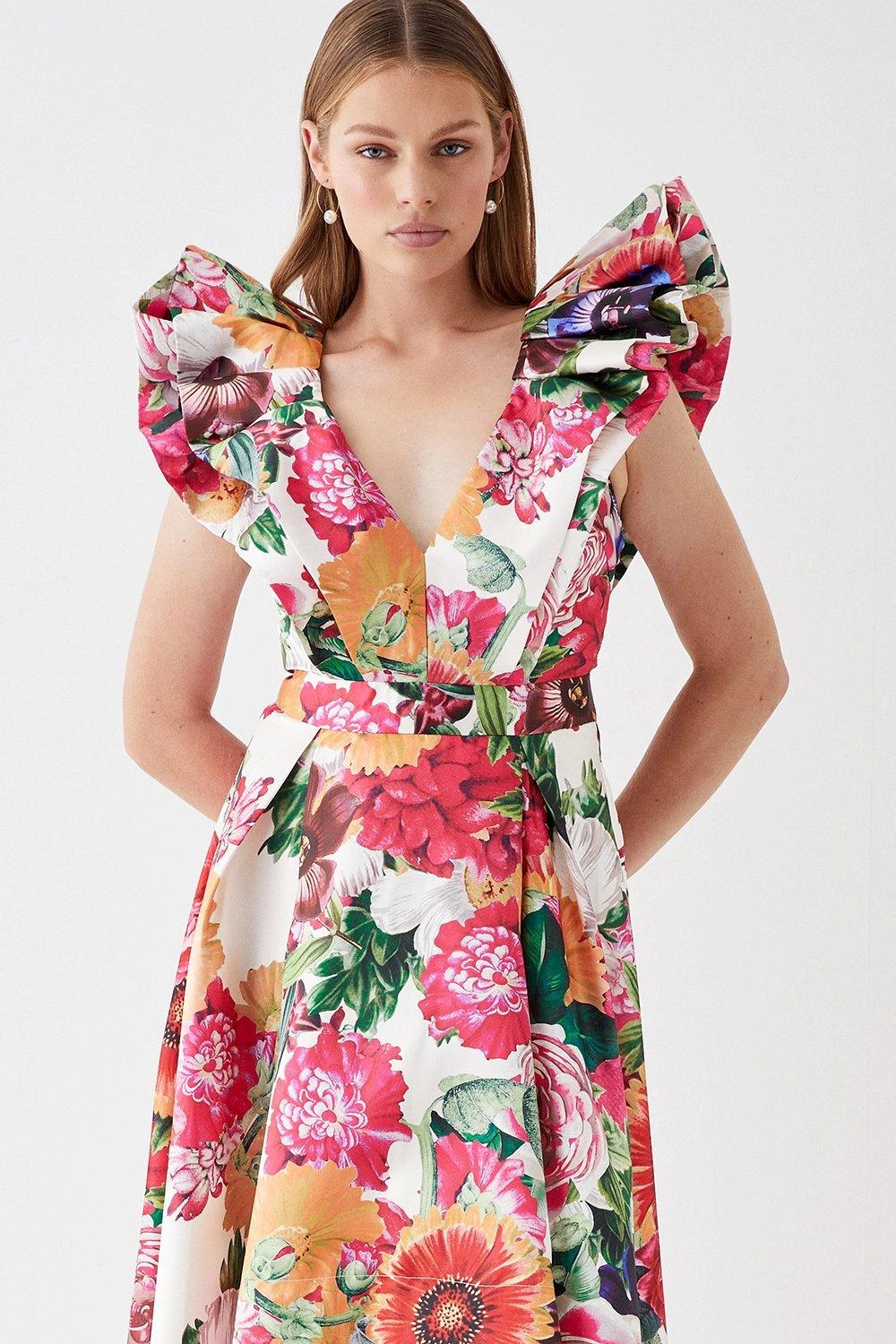 Coast Twill Printed Midi Dress 2 Coast Twill Printed Midi Dress - Image 2