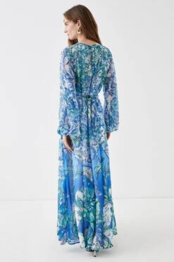 Coast Alexandra Farmer Gathered Waist Maxi Dress -Coast bcc04901 blue xl 2