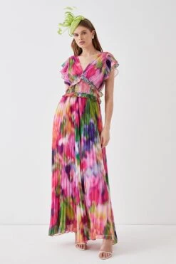 Coast All Over Pleated Printed Maxi Dress