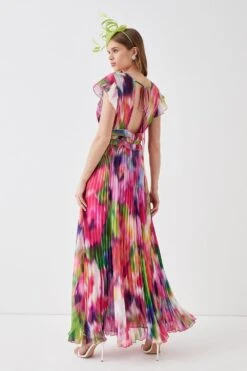 Coast All Over Pleated Printed Maxi Dress -Coast bcc04902 multi xl 2