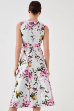 Coast Petite Square Neck Midi Dress In Jacquard With Seam 8 Coast Petite Square Neck Midi Dress In Jacquard With Seam -Coast bcc04903 grey xl 3