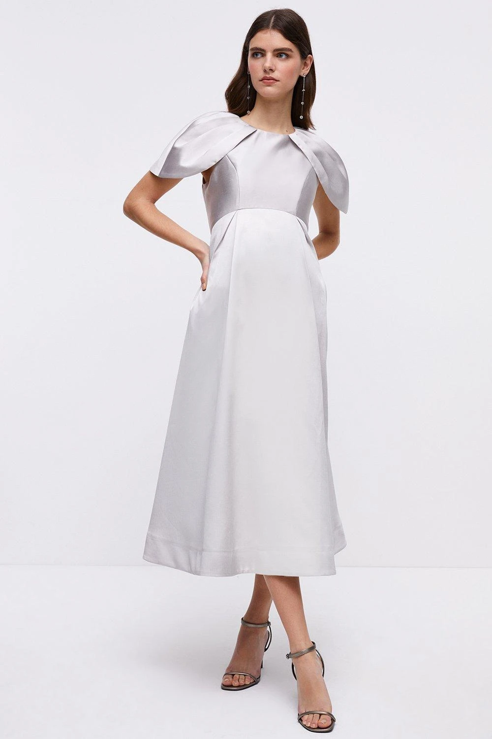 Coast Cape Sleeve Twill Midi Dress 1 Coast Cape Sleeve Twill Midi Dress