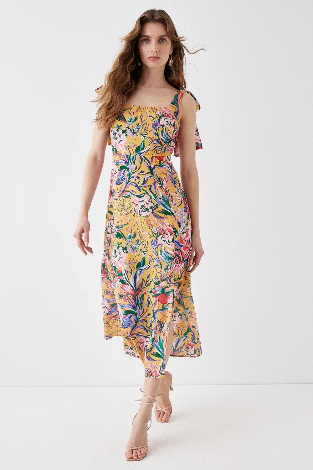 Coast Alexandra Farmer Tie Shoulder Midi Dress 1 Coast Alexandra Farmer Tie Shoulder Midi Dress