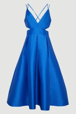 Coast Twill Dress With Cut Out Sides -Coast bcc04940 cobalt xl 3