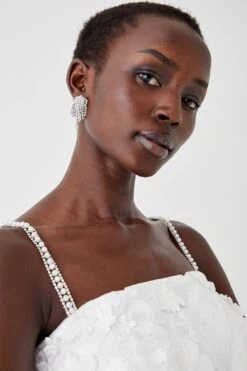 Coast Premium 3d Floral Midi Dress With Jewelled Straps -Coast bcc05038 ivory xl 2