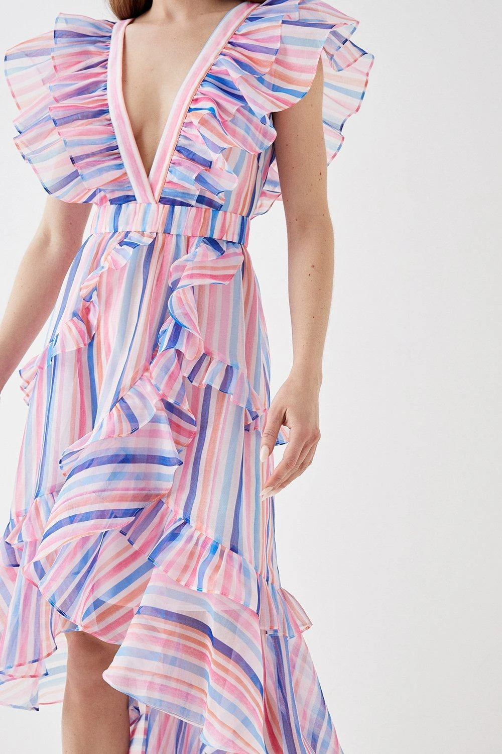 Coast Ruffle Detail Wrap Organza Midi Dress 2 Coast Ruffle Detail Wrap Organza Midi Dress - Image 2
