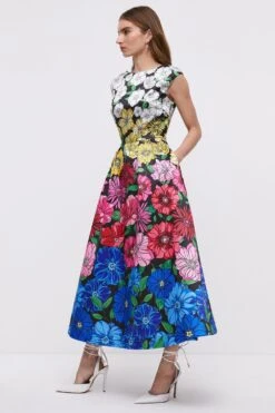 Coast Structured Twill Midi Dress With Pockets -Coast bcc05130 multi xl 2