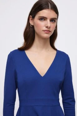 Coast Ponte V Neck Full Skirt Midi Dress -Coast bcc05149 cobalt xl 2