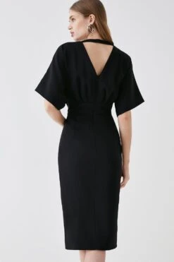 Coast Kimono Sleeve V Neck Dress -Coast bcc05179 black xl 4