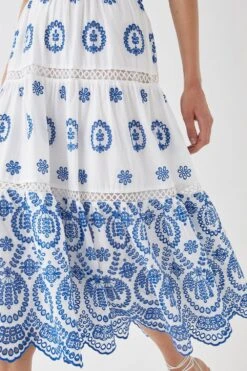 Coast Bardot Trim Detail Tiered Broderie Midi Dress -Coast bcc05185 ivory xl 4