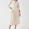 Coast Belted Notch Neck Pleat Midi Dress