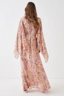 Coast Alexandra Farmer Metallic Volume Sleeve Maxi Dress -Coast bcc05254 pink xl 2