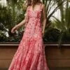 Coast Alexandra Farmer 3d Floral Structured Bodice Maxi Dress