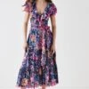 Coast Alexandra Farmer Broderie Edge Printed Dress