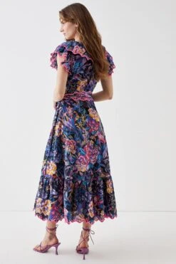 Coast Alexandra Farmer Broderie Edge Printed Dress -Coast bcc05273 black xl 2