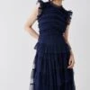 Coast Tulle Ruffle Bodice Tiered Midi Dress