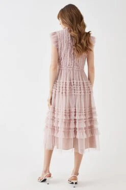 Coast Tulle Micro Ruffle Frill Neck Midi Dress 7 Coast Tulle Micro Ruffle Frill Neck Midi Dress -Coast bcc05311 blush xl 3