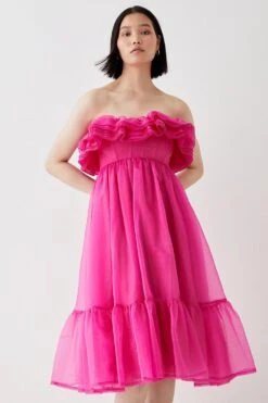 Coast Ruffle Top Organza Midi Dress
