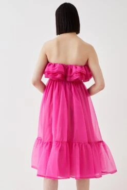 Coast Ruffle Top Organza Midi Dress -Coast bcc05343 pink xl 3