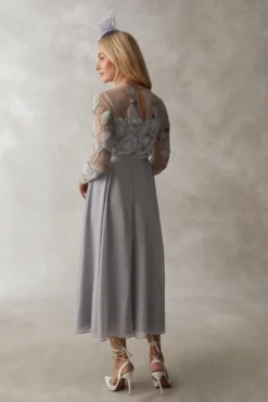 Coast Premium Hand Embellished Chiffon Applique Midi Dress 6 Coast Premium Hand Embellished Chiffon Applique Midi Dress -Coast bcc05349 blue xl 2 scaled