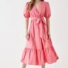 Coast Cotton Wrap Tiered Midi Dress