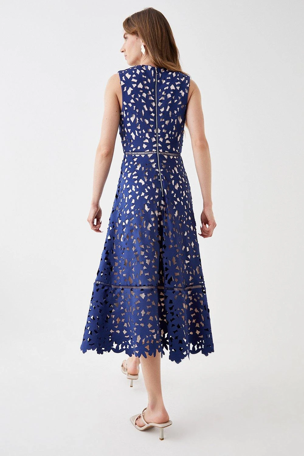 Coast Lazer Cut Scuba Full Skirt Midi Dress 3 Coast Lazer Cut Scuba Full Skirt Midi Dress - Image 3