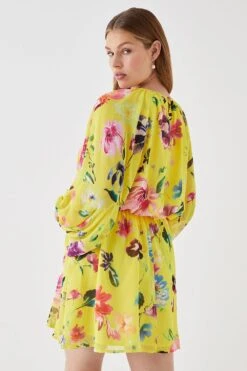 Coast Printed Volume Sleeve Blouson Mini Dress -Coast bcc05391 multi xl 3