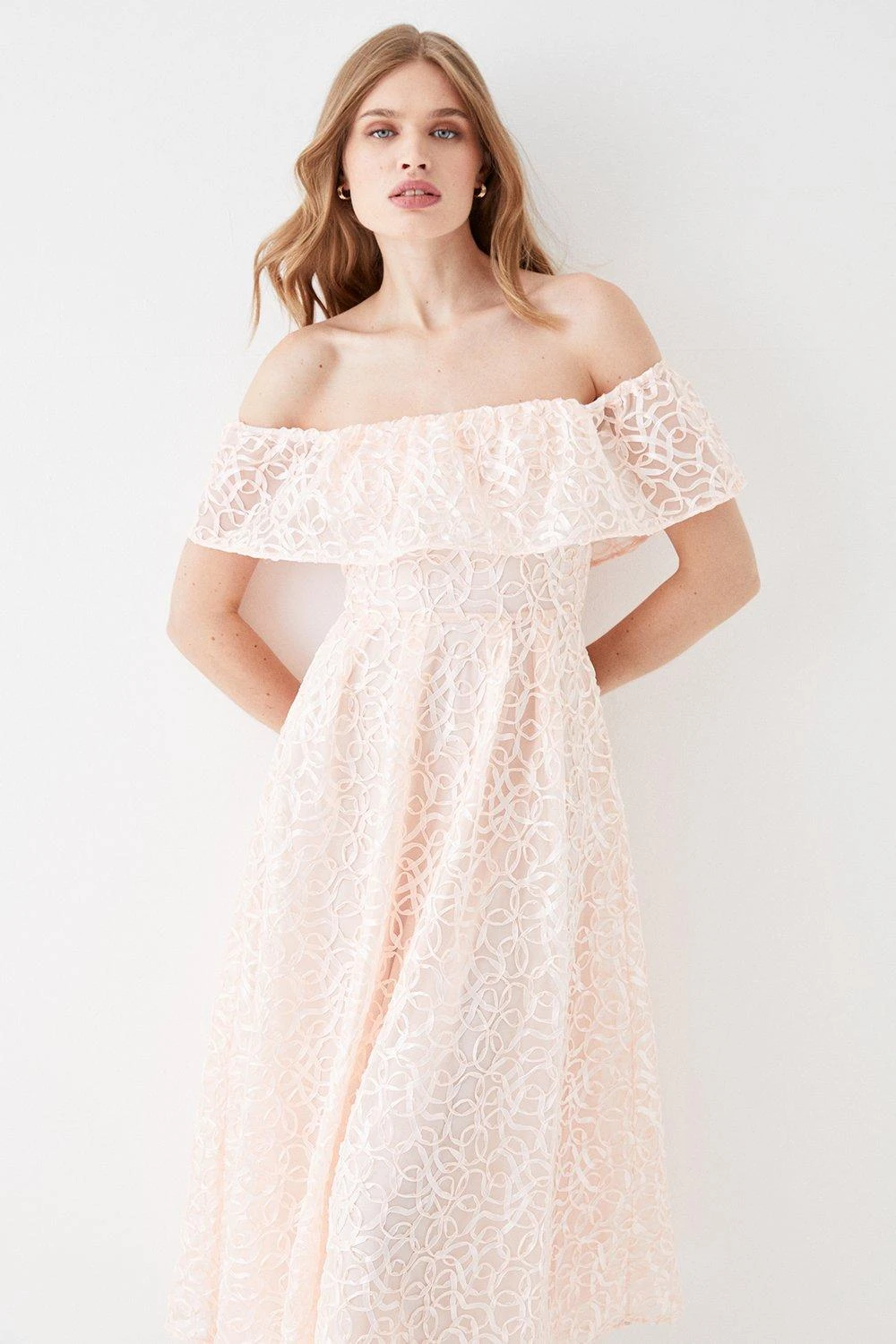 Coast Bardot Overlayer Midi Dress 4 Coast Bardot Overlayer Midi Dress - Image 4