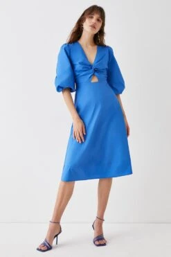 Coast Cotton Twist Front Midi Dress