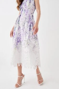 Coast Printed Lace Sleeveless Midi Dress -Coast bcc05454 lilac xl 3