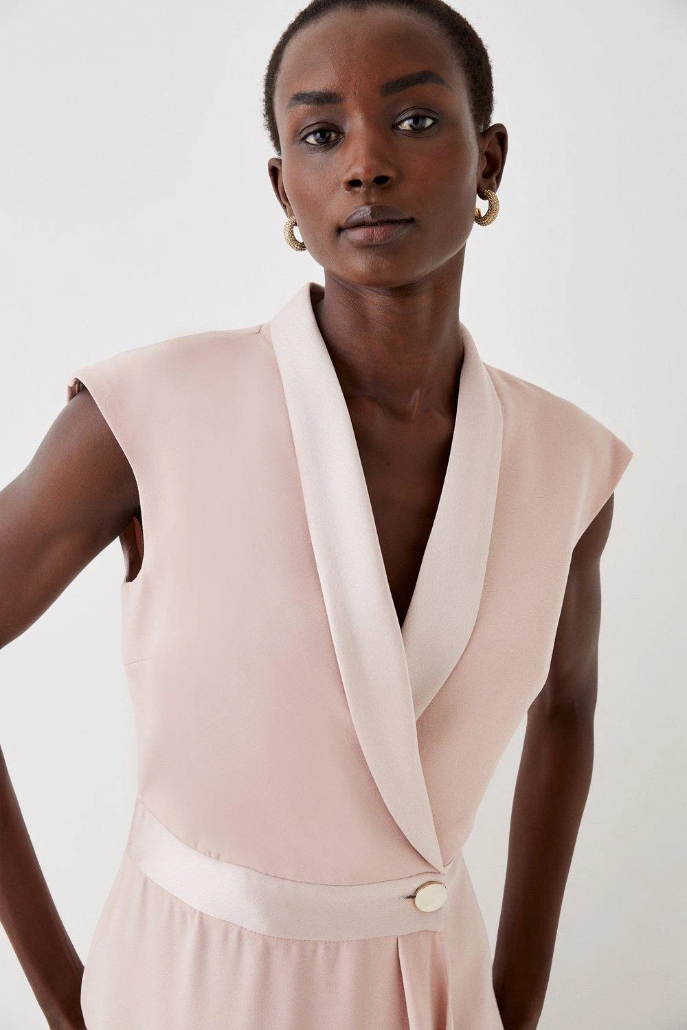 Coast Sleeveless Tux Wrap Fluid Midi Dress 2 Coast Sleeveless Tux Wrap Fluid Midi Dress - Image 2