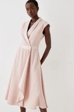 Coast Sleeveless Tux Wrap Fluid Midi Dress 6 Coast Sleeveless Tux Wrap Fluid Midi Dress -Coast bcc05484 blush xl 2