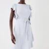Coast Ruffle Sleeve Tie Waist Midi Dress