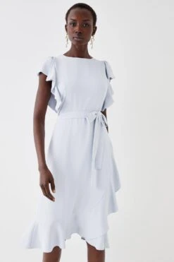 Coast Ruffle Sleeve Tie Waist Midi Dress