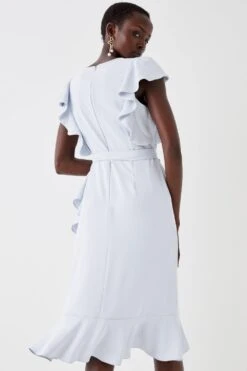 Coast Ruffle Sleeve Tie Waist Midi Dress -Coast bcc05493 light20grey xl 2