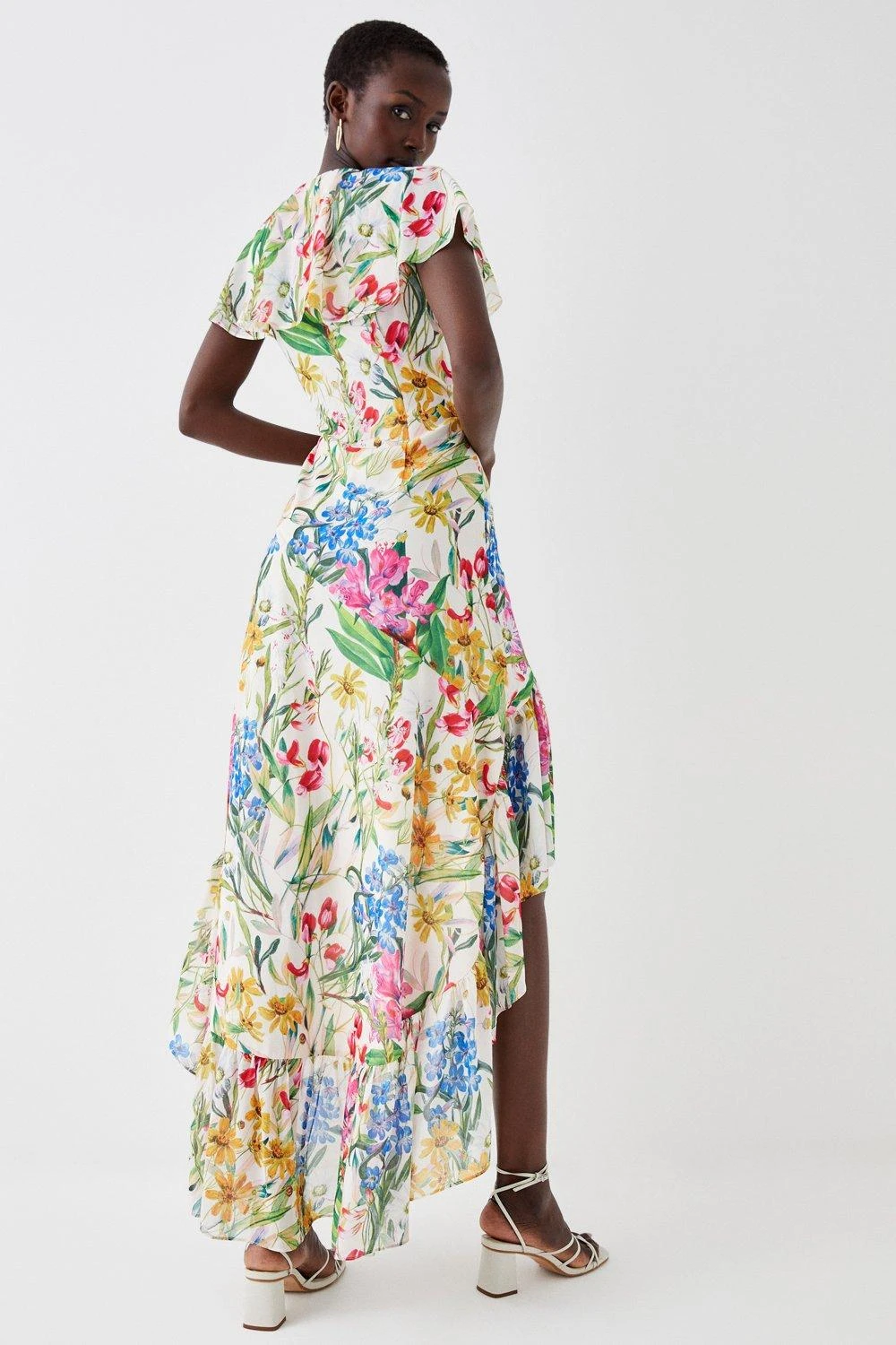 Coast Printed Cape Wrap Midi Dress 4 Coast Printed Cape Wrap Midi Dress - Image 4