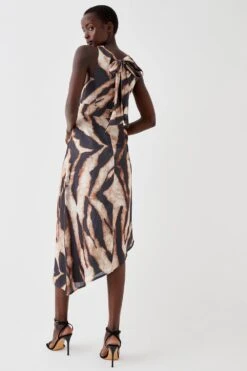 Coast Glossy Organza Cowl Neck Dress -Coast bcc05515 animal xl 3