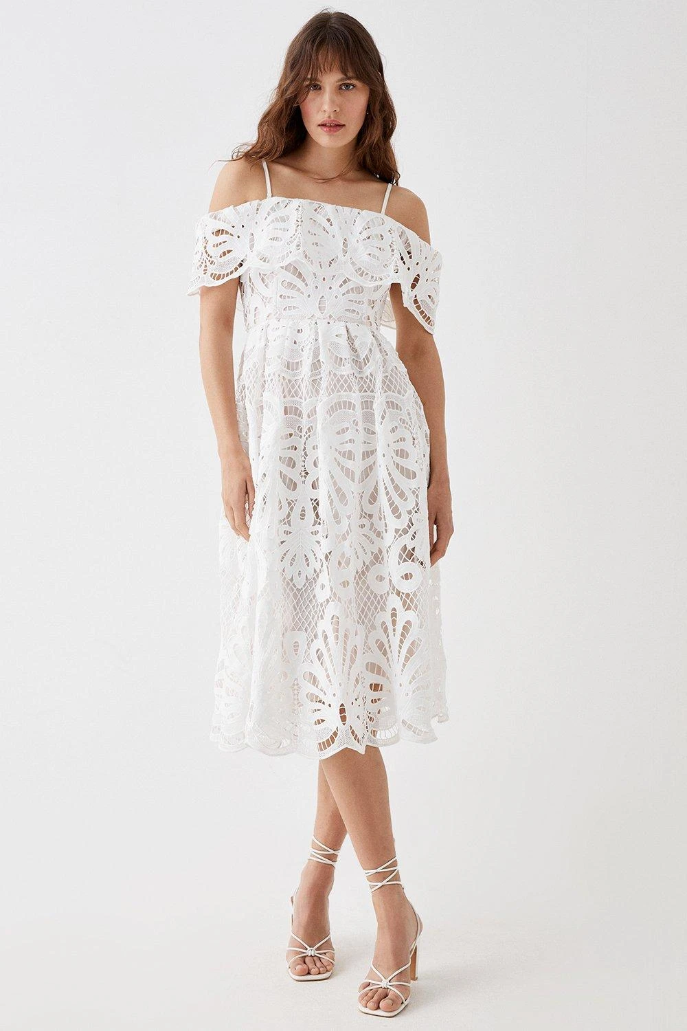 Coast Bardot Lace Midi Dress 1 Coast Bardot Lace Midi Dress