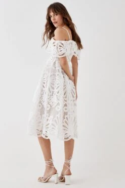 Coast Bardot Lace Midi Dress 8 Coast Bardot Lace Midi Dress -Coast bcc05521 white xl 3