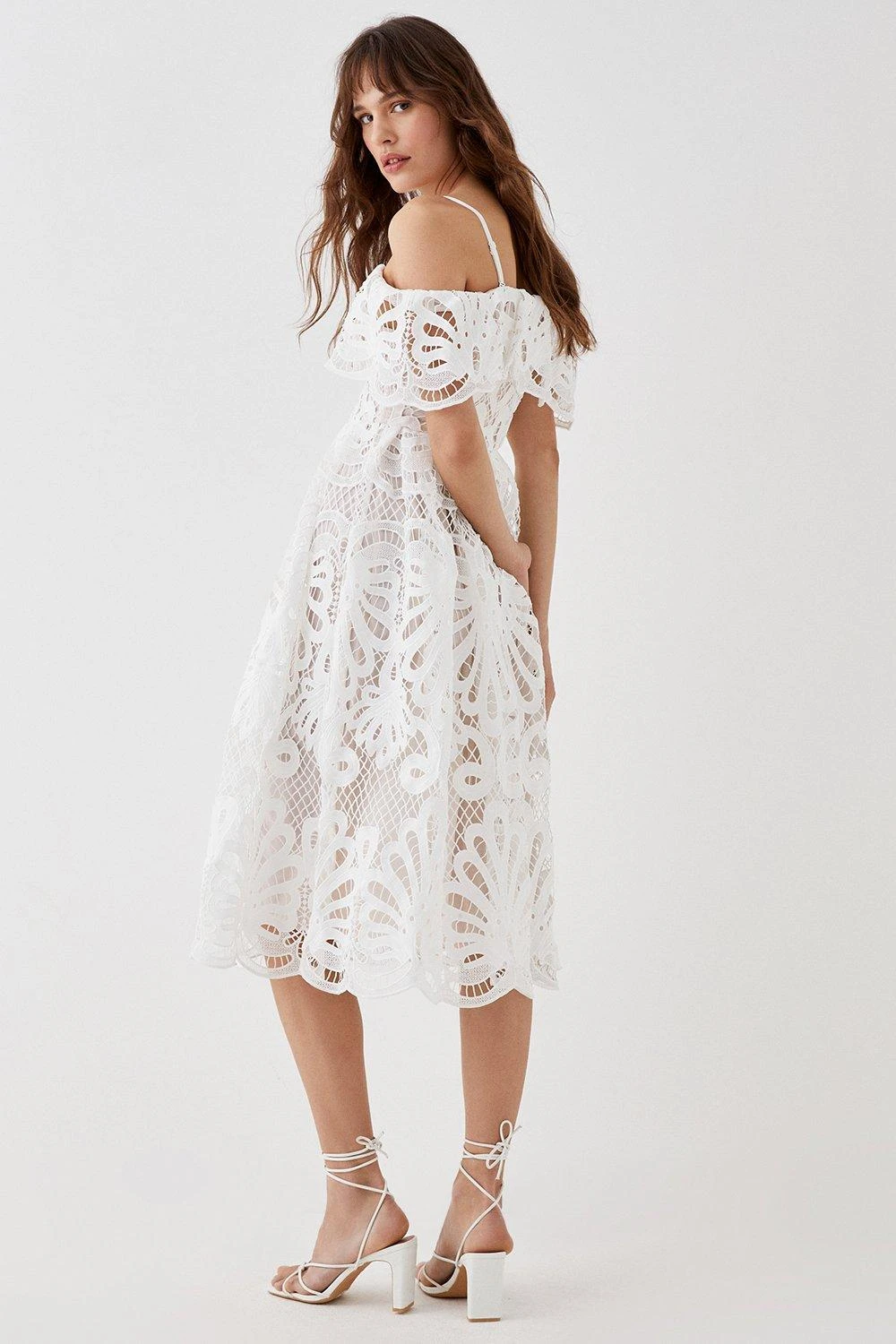 Coast Bardot Lace Midi Dress 4 Coast Bardot Lace Midi Dress - Image 4