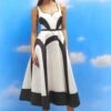 Coast Lisa Tan Colour Block Full Skirt Midi Dress