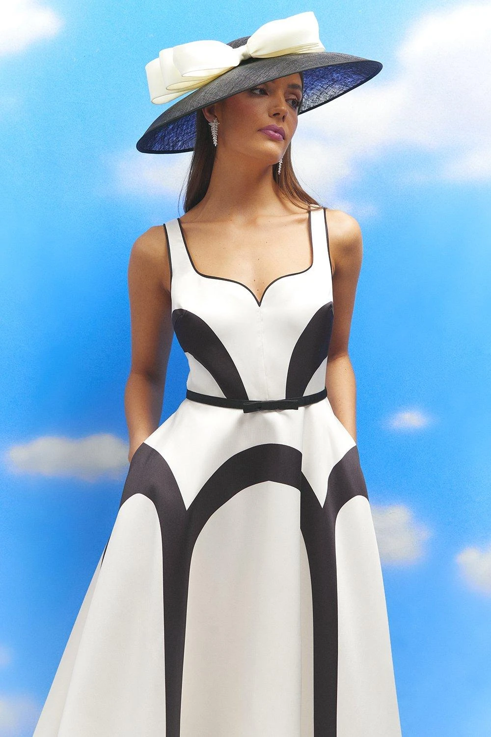 Coast Lisa Tan Colour Block Full Skirt Midi Dress 4 Coast Lisa Tan Colour Block Full Skirt Midi Dress - Image 4