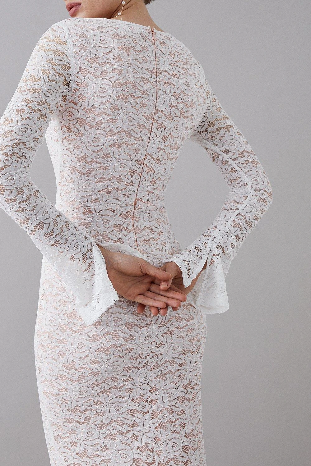 Coast Long Sleeve Boho Lace Keyhole Wedding Dress 4 Coast Long Sleeve Boho Lace Keyhole Wedding Dress - Image 4