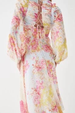 Coast Ruche Detail Tie Back Midi Dress -Coast bcc05565 multi xl 2